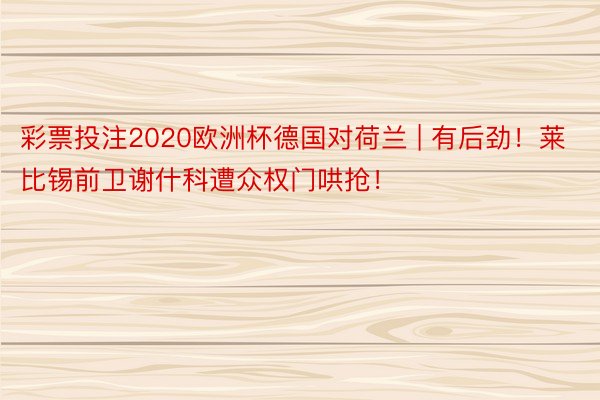 彩票投注2020欧洲杯德国对荷兰 | 有后劲！莱比锡前卫谢什科遭众权门哄抢！